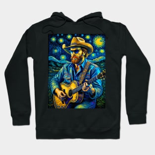 Hank Williams Jr in starry night Hoodie